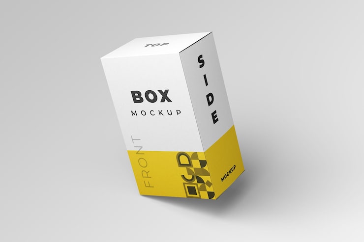 PSD box packaging mockup isolated