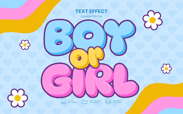 PSD boy or girl text effect