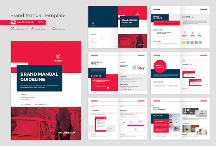 PSD brand manual template design