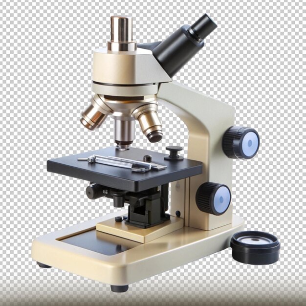 PSD a brown and gold microscope with a black and silver colored background