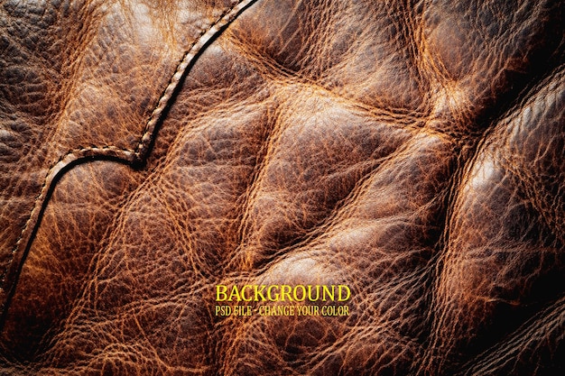 PSD a brown leather cover with the word back on it