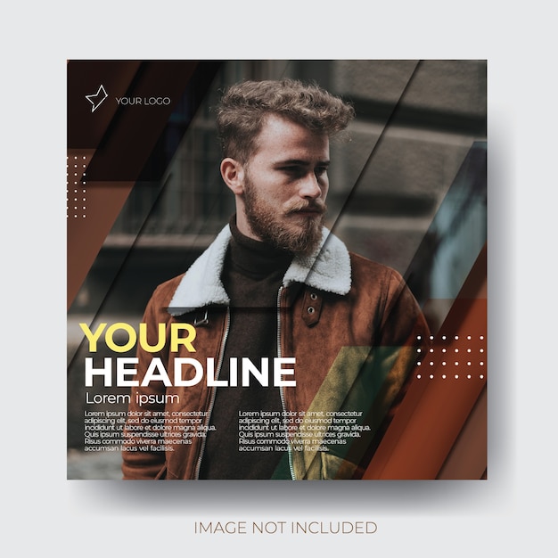 PSD brown stylish fashion social media template