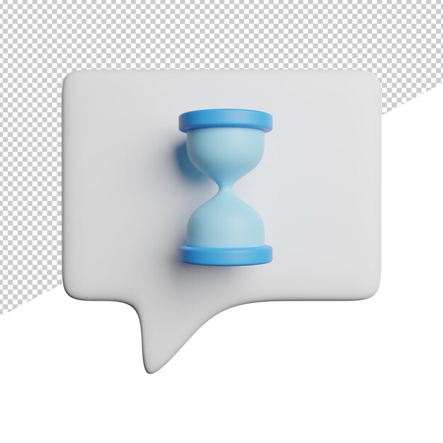 PSD buble chat timer front view 3d rendering illustration on transparent background