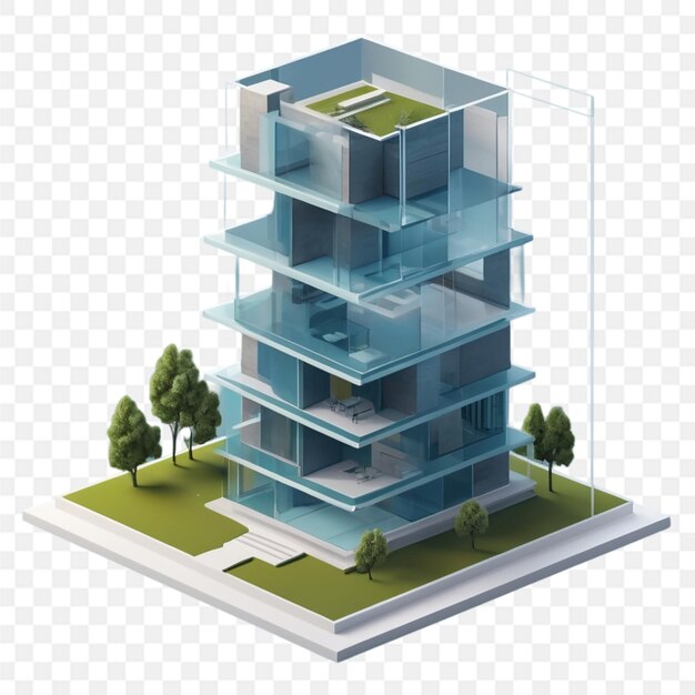 PSD a building with a water feature on the bottom