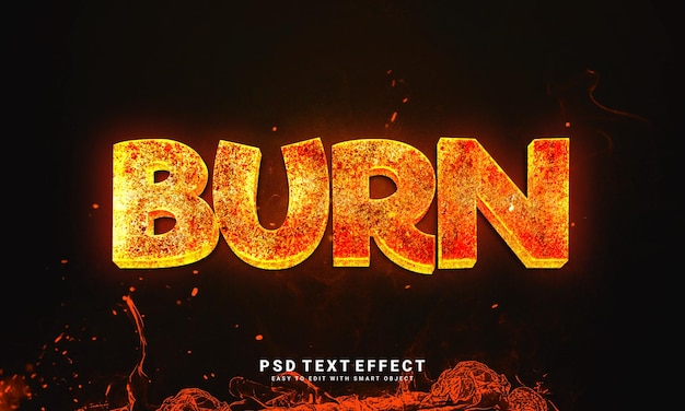 PSD burn text effect