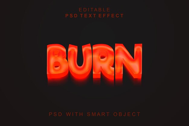 PSD burnt 3d text effect
