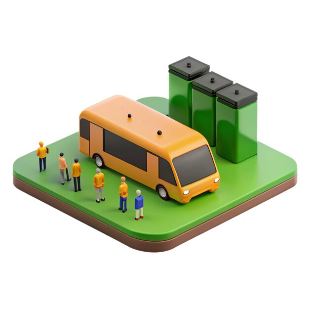 PSD a bus with a green box on the front and the word quot bus quot on the front