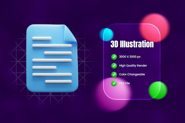 PSD business document 3d illustration