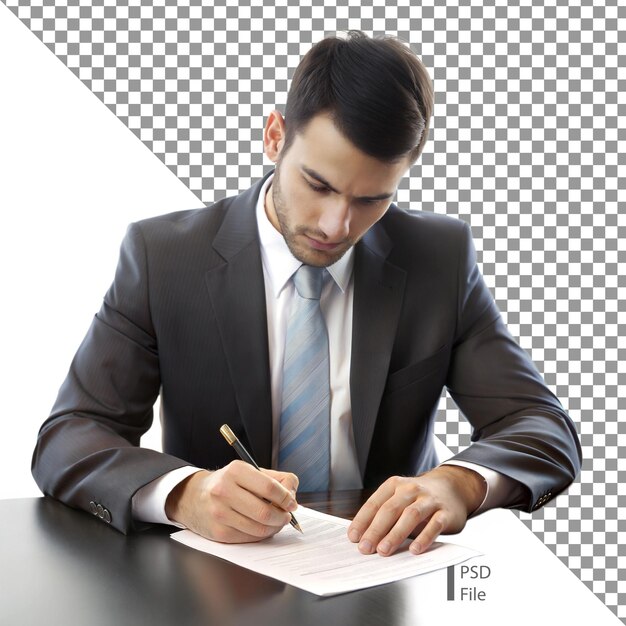 PSD business man taking notes during a meeting