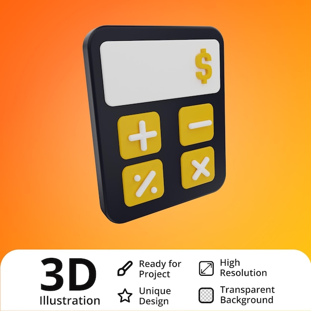 PSD calculator 3d illustration