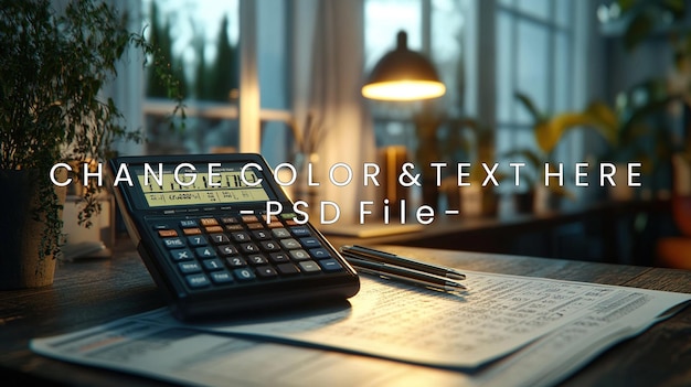 PSD calculator on a desk