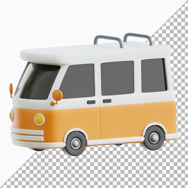 PSD camper van 3d illustration