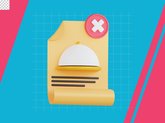 PSD cancel order 3d icon