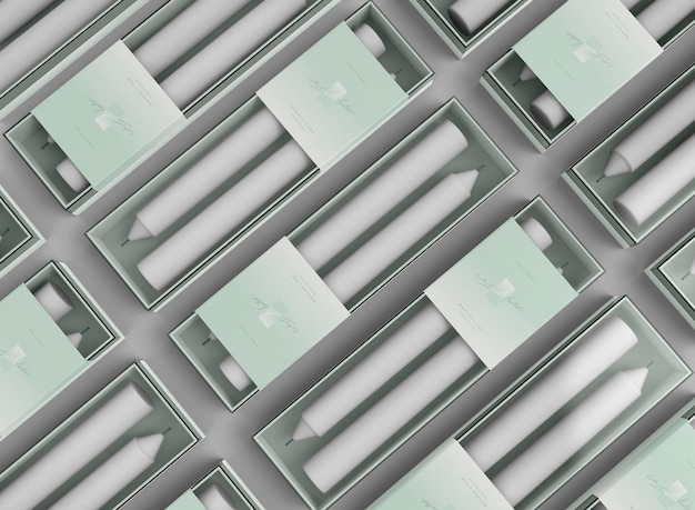 PSD candles package mockup set