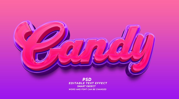 PSD candy 3d editable psd text effect photoshop template