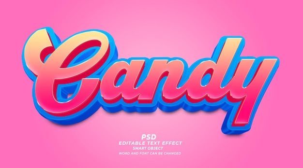 PSD candy 3d editable text effect psd photoshop template