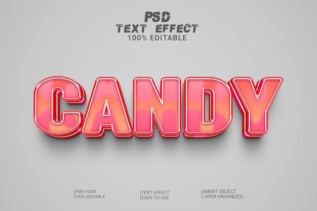 PSD candy text style effect psd file