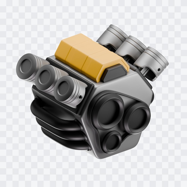 PSD car engine 3d illustration
