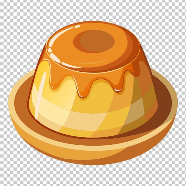 PSD caramel custard pudding on transparent background