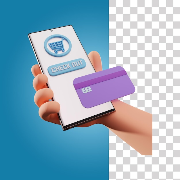 PSD card payment 3d illustration