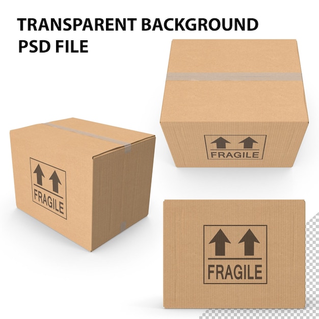 PSD cardboard box png