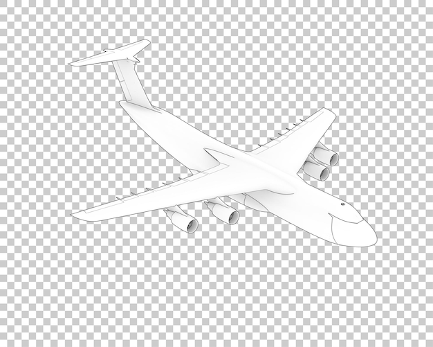 PSD cargo airplane on transparent background 3d rendering illustration