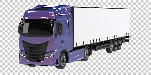 PSD cargo truck on transparent background. 3d rendering - illustration