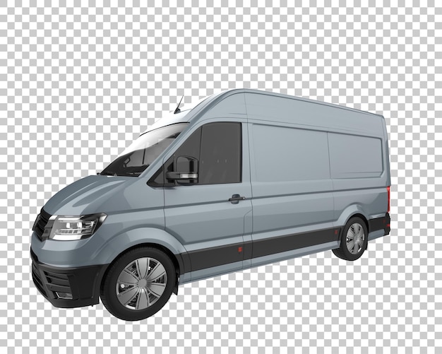 PSD cargo van on transparent background. 3d rendering - illustration