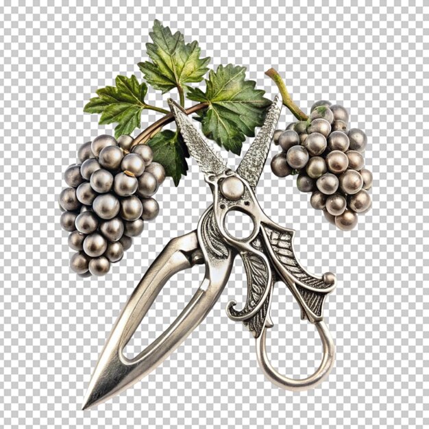 PSD cast sterling silver grape shears