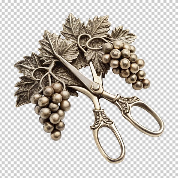 PSD cast sterling silver grape shears