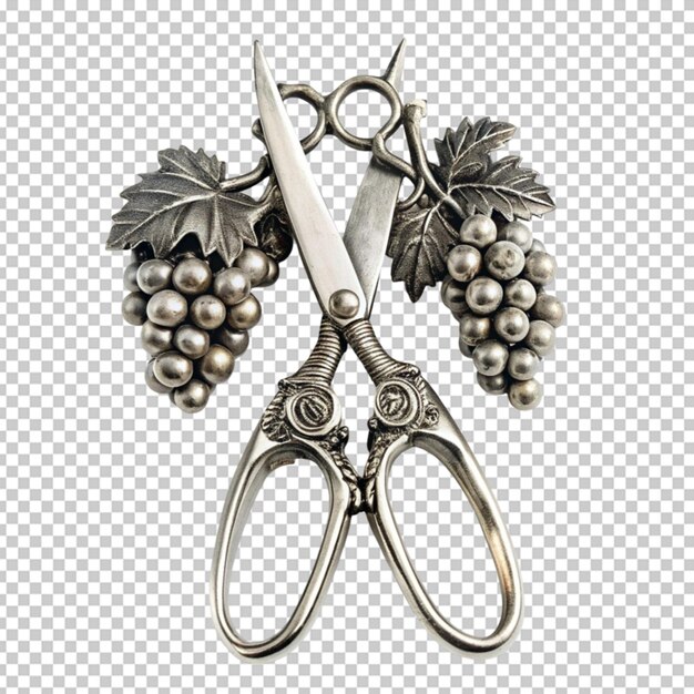 PSD cast sterling silver grape shears