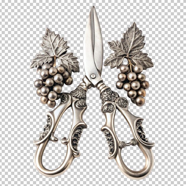 PSD cast sterling silver grape shears