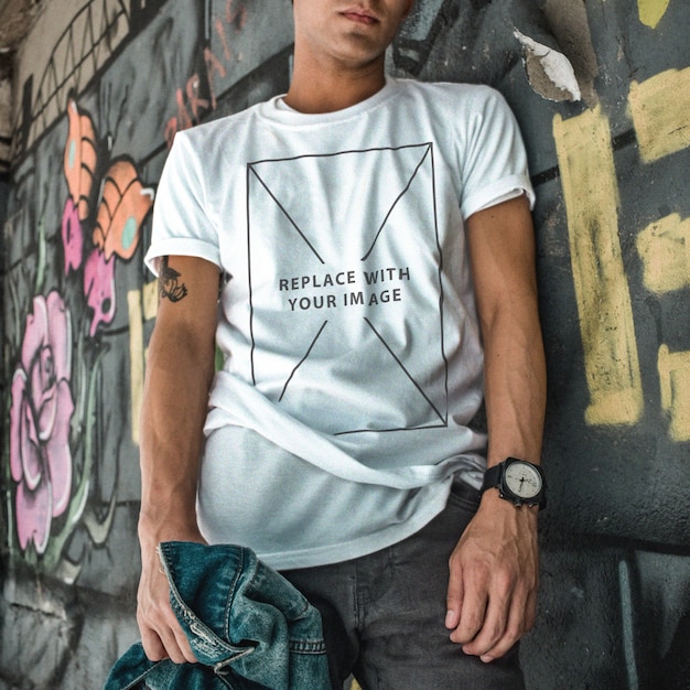 PSD casual wear template tshirt mockup