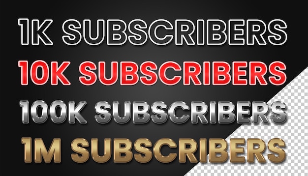 PSD celebrate thankyou subscribers text