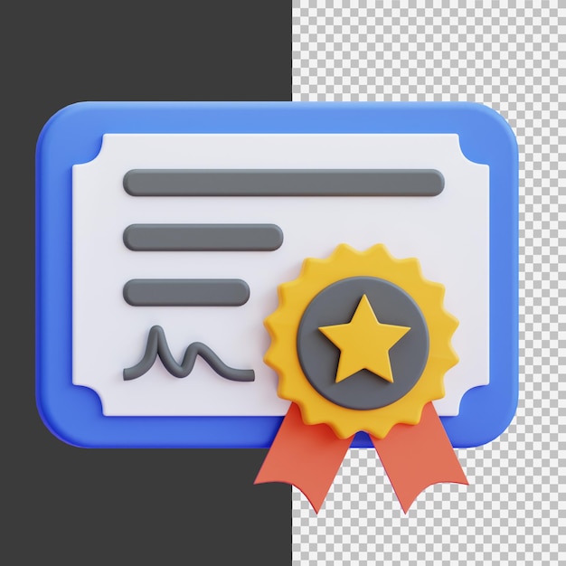 PSD certificate with a seal and ribbon