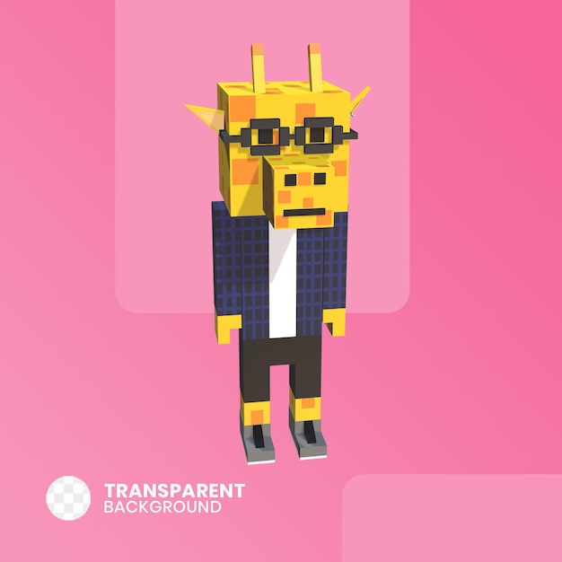 PSD character 3d man animal