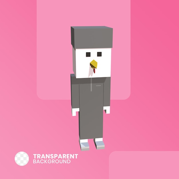 PSD character 3d man animal