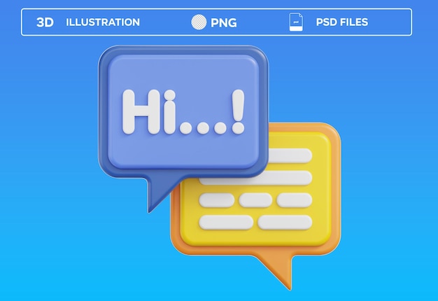 PSD chat 3d icon illustration