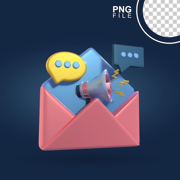 PSD chatting mail in 3d