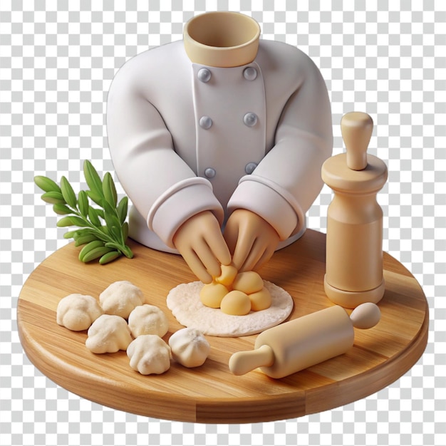 PSD chef making dumplings