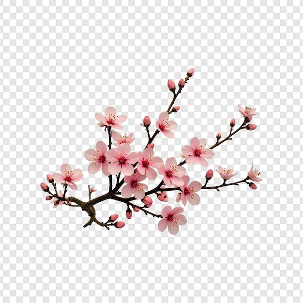PSD cherry blossom isolated on transparent background