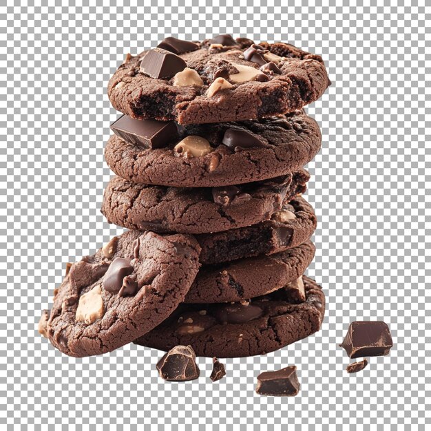 PSD chocolate cookies or biscuits on transparent background ai generated