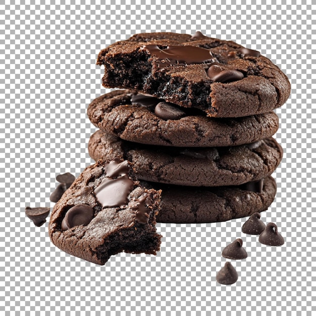 PSD chocolate cookies or biscuits on transparent background ai generated