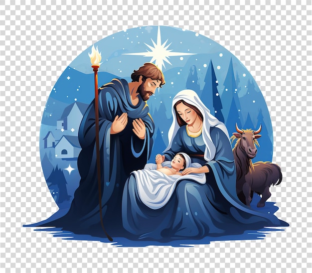 PSD christmas nativity on transparent background
