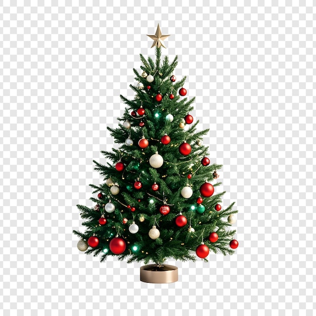 PSD a christmas tree with balls and a star on it