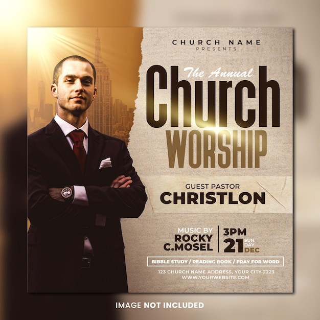 PSD church flyer social media template