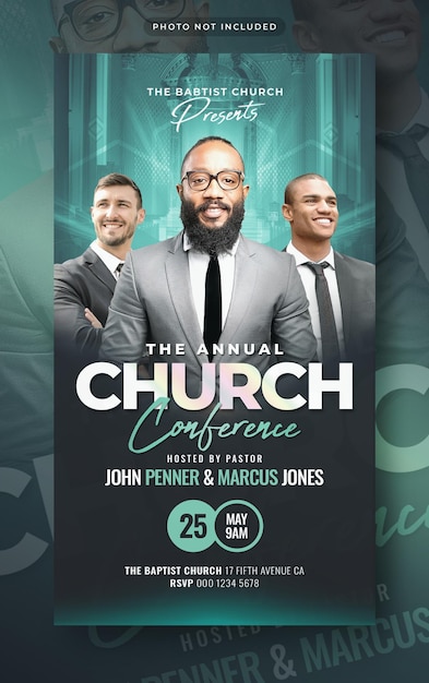 PSD church instagram and facebook story social media post web banner