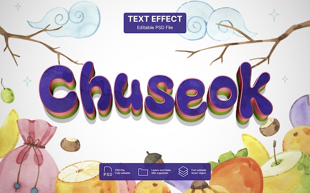 PSD chuseok text effect