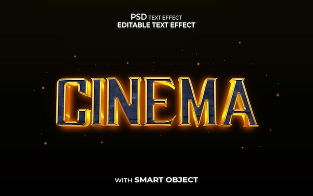 cinema text effect mockup text with black background