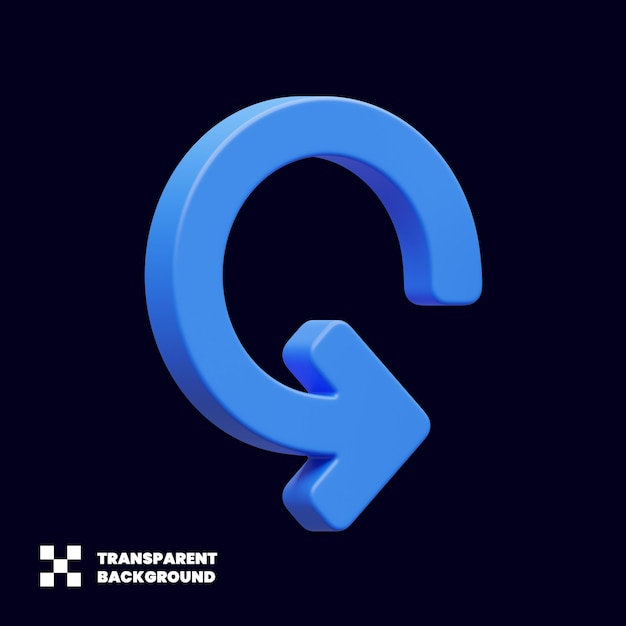 PSD circle arrow icon in 3d render